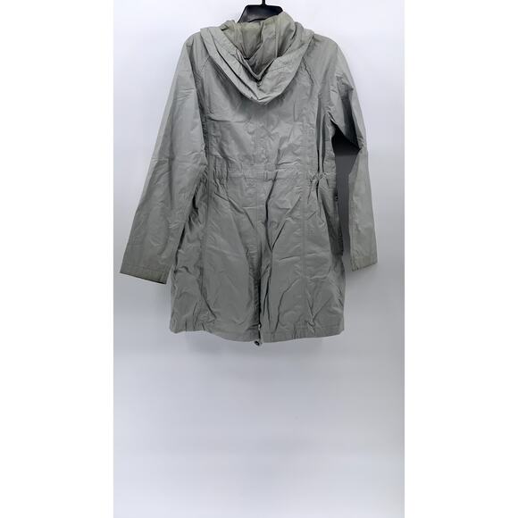 THE NORTH FACE Women's Gray Double Closure Long Sleeve Hooded Trench Coat SZ M - Picture 2 of 14